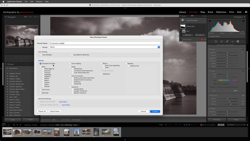 Selecting preset changes in Lightroom Classic | Skylum How-to