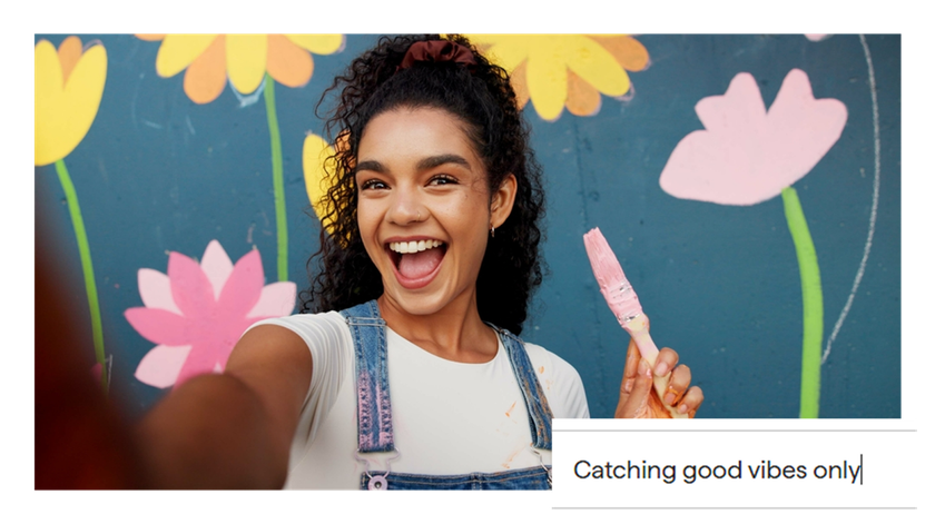 Selfie of a smiling girl with a caption | Skylum Blog