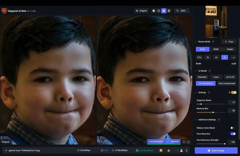 Editing a boy's portrait in Gigapixel AI | Skylum Blog