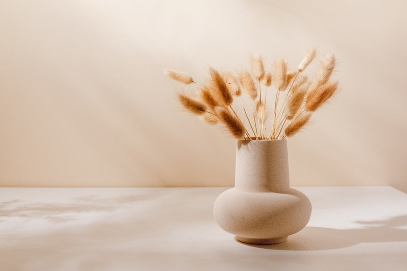Vase with dried flowers on a neutral background | Skylum How-to