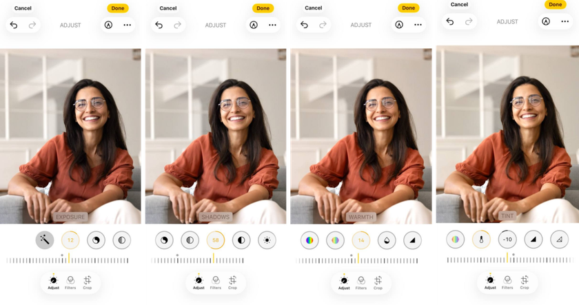 Exposure Shadows Warmth and Tint in editing on iPhone | Skylum Blog