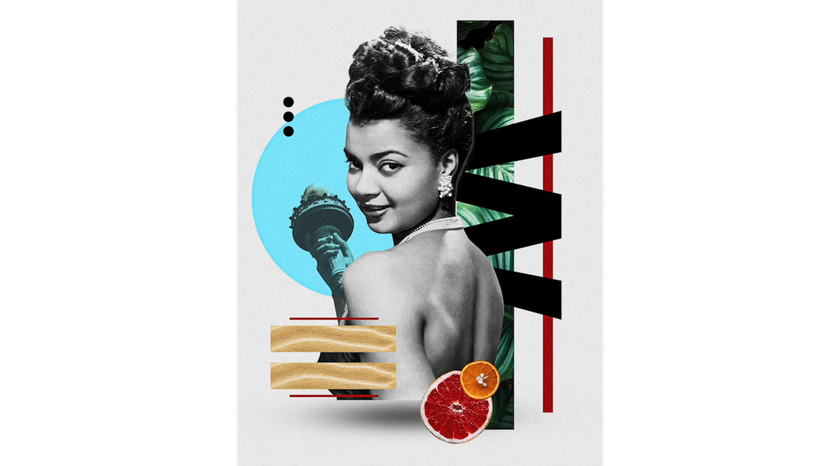 Digital collage of a girl with citrus fruits | Skylum Blog