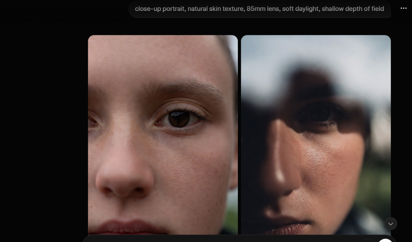 Close-up portrait of a girl created in Grok | Skylum Blog