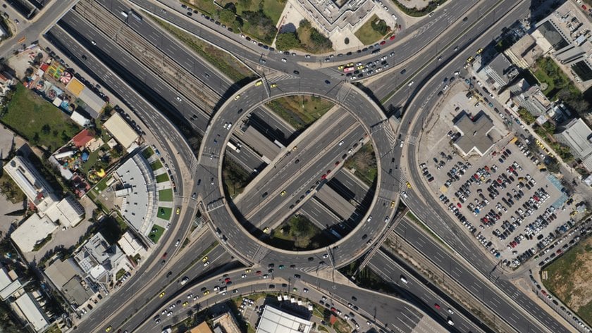 Drone photo of the circular road | Skylum Blog