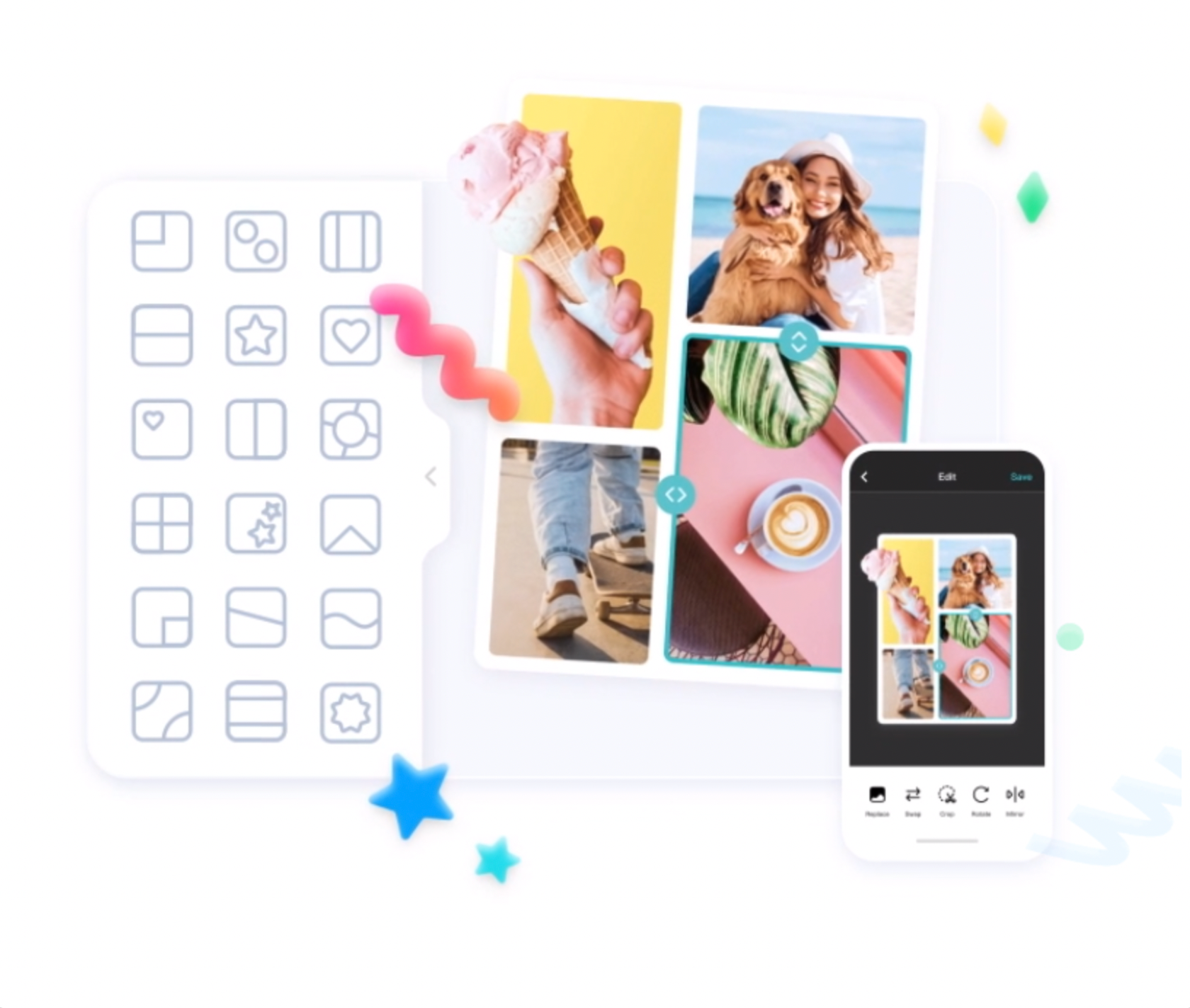 Create much more with 4 gif-maker collage maker app templates 