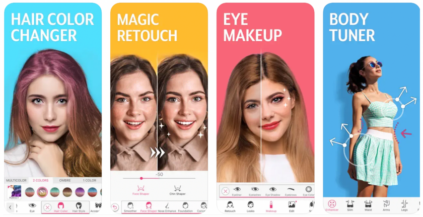 1. YouCam Makeup – The Best Hair Color Changing App for Instagram