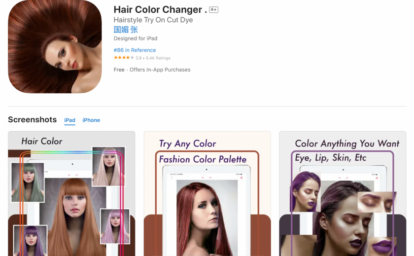 5. Hair Color Changer App: Universal Program Focusing Only on Coloring Your Hair
