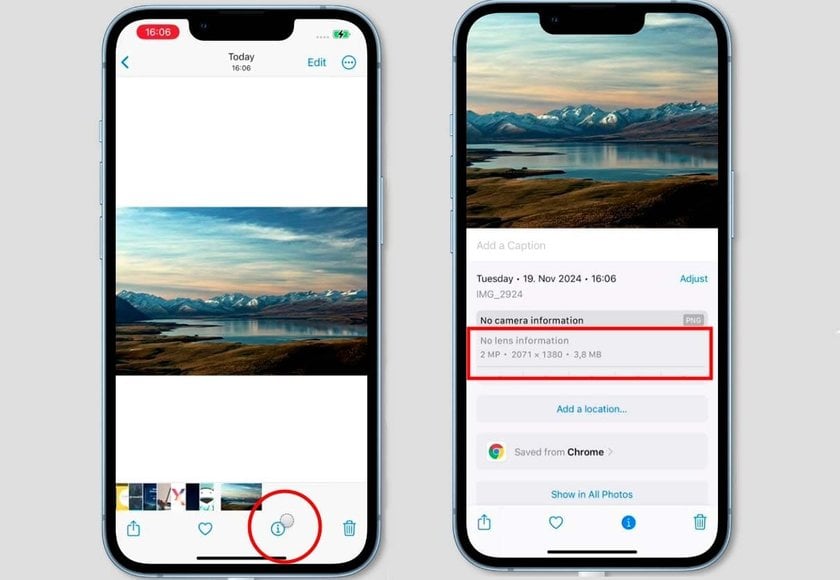 Screenshot from an iPhone Showing How to See Picture Size | Skylum Blog