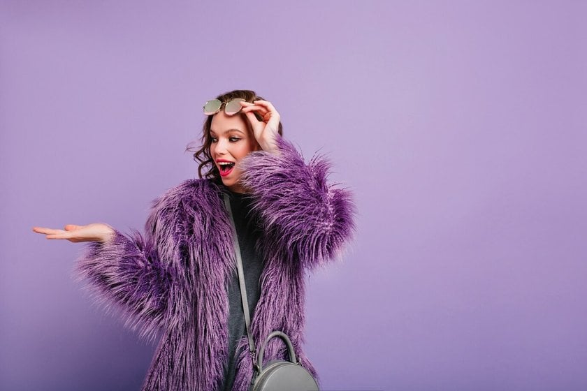 Girl in a Purple Coat at a Photo Shoot | Skylum Blog