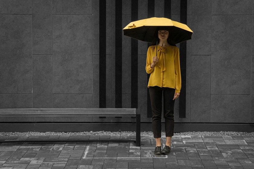 Girl in Yellow on a Black and White Background | Skylum Blog