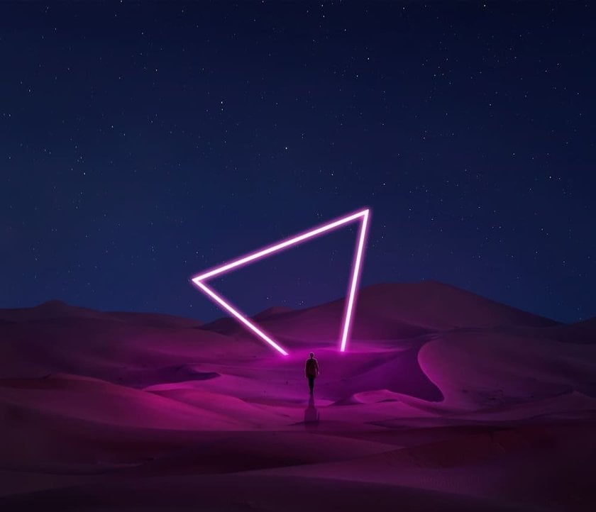 Neon Figure in the Middle of the Desert | Skylum Blog