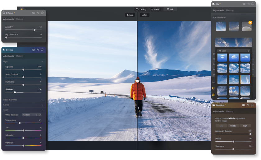 Example of Editing a Winter Photo in Luminar Neo | Skylum Blog