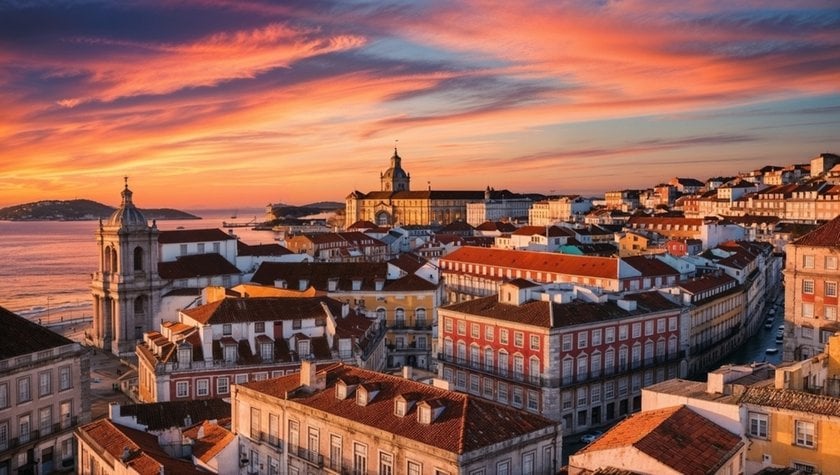 Sunset with city buildings in the background | Skylum Blog