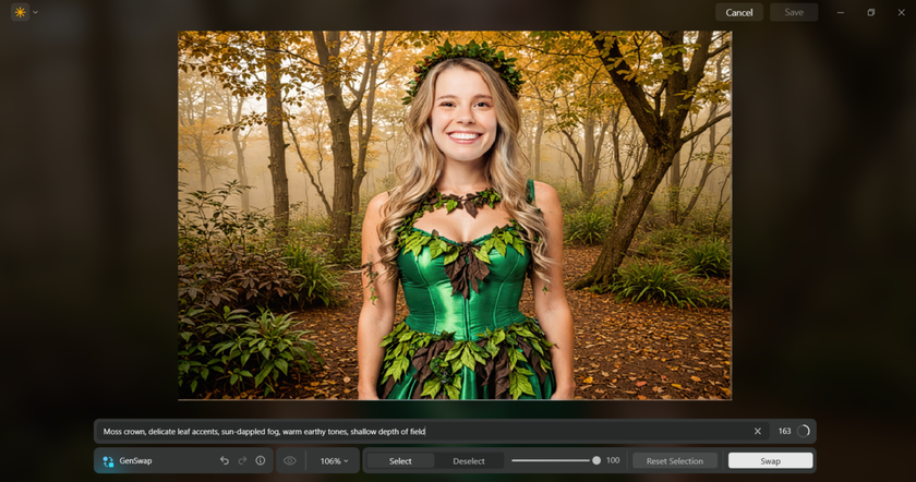 Luminar Neo generated suit Forest Nymph | Skylum Blog