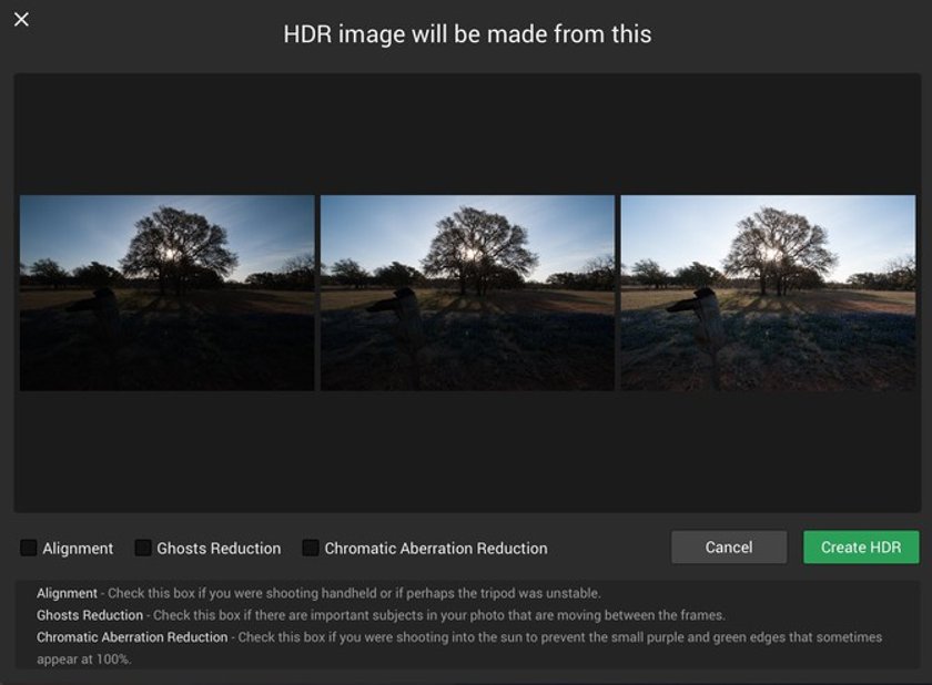 Then I take the 3 photos into Aurora HDR Pro and let the magic begin!