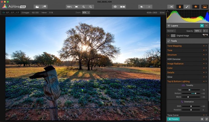 So here are my processing steps for the image: