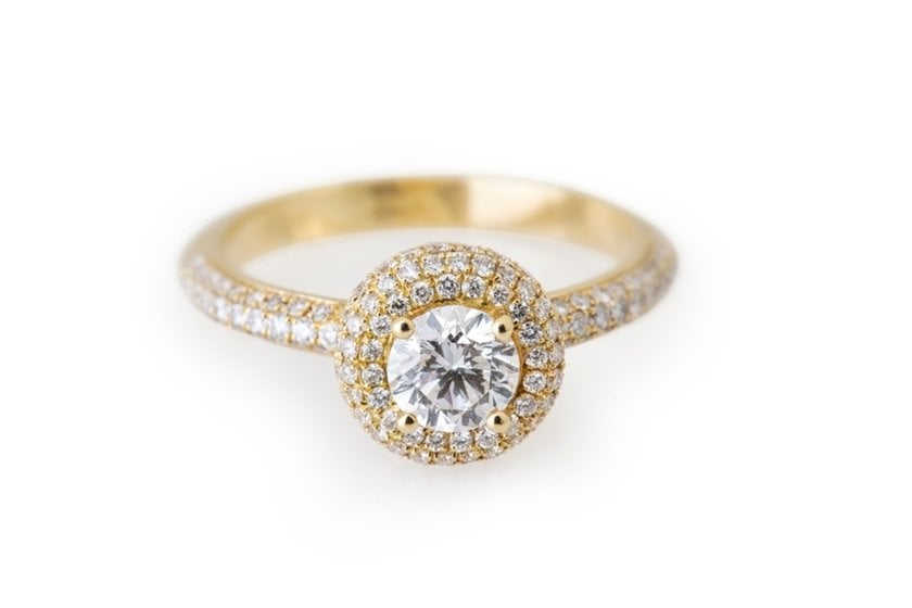 Close up of a ring with stones on a white background | Skylum Blog