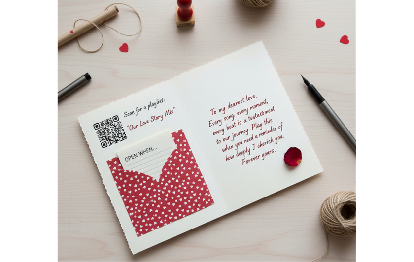 Minimalist card with a red patterned envelope | Skylum Blog