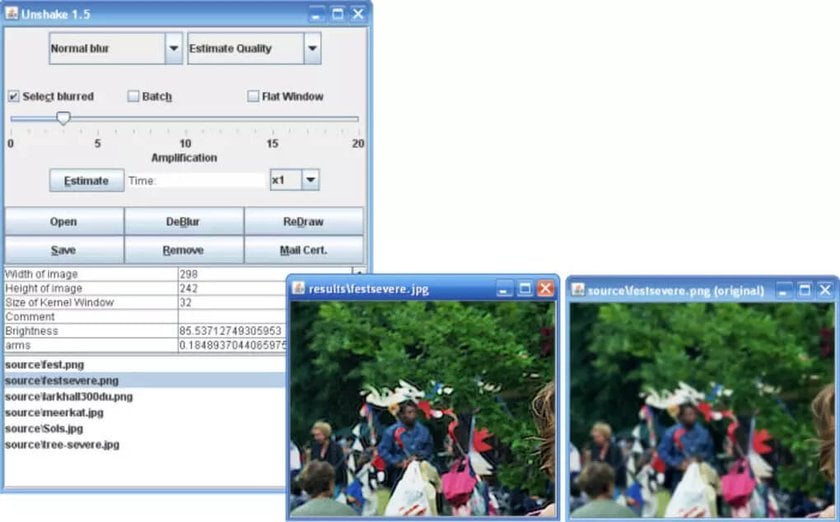 Unshake as a sharpen tool