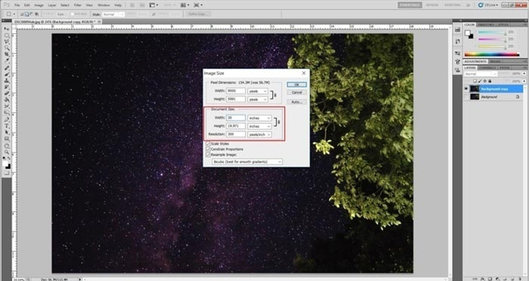 How to Resize an image in Pixlr