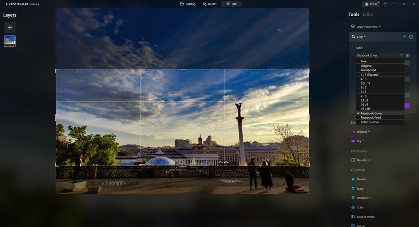 How to Resize Photos for Facebook Profile and Cover | Skylum Blog(5)