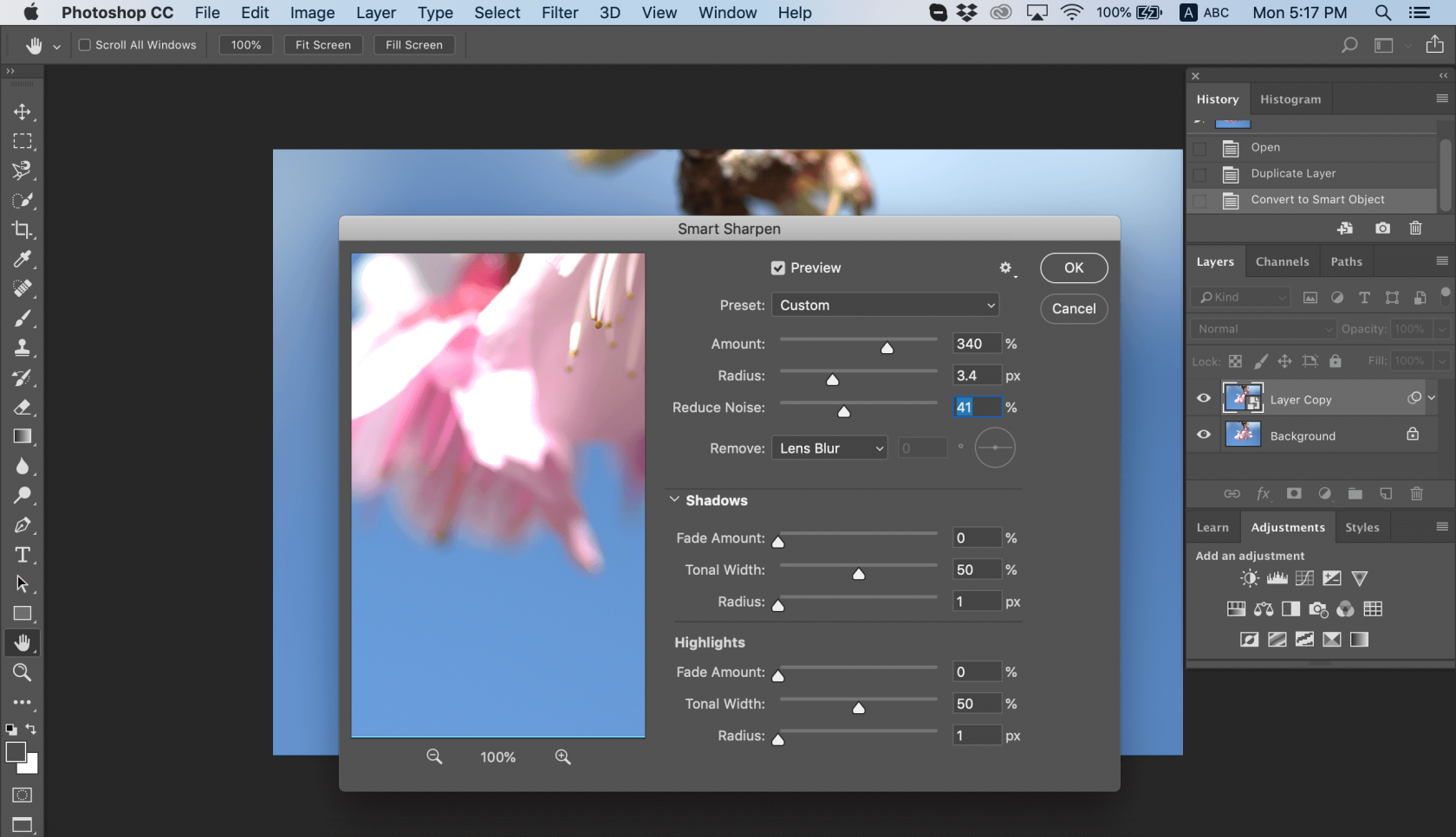 Sharpen Filter in Photoshop