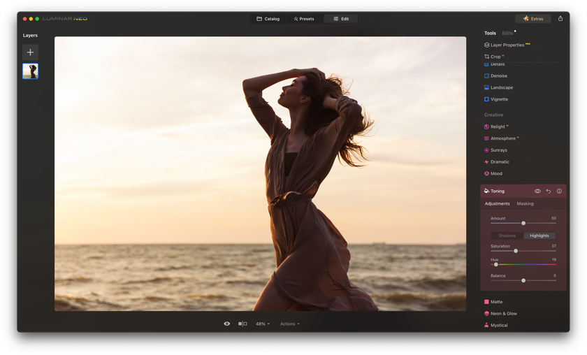 How to Edit Soft BROWN TONES for Portrait Photography in Luminar AI Image2