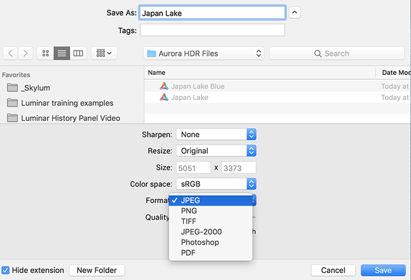 Saving a Native Aurora HDR File with History on a Mac | Skylum Blog(7)