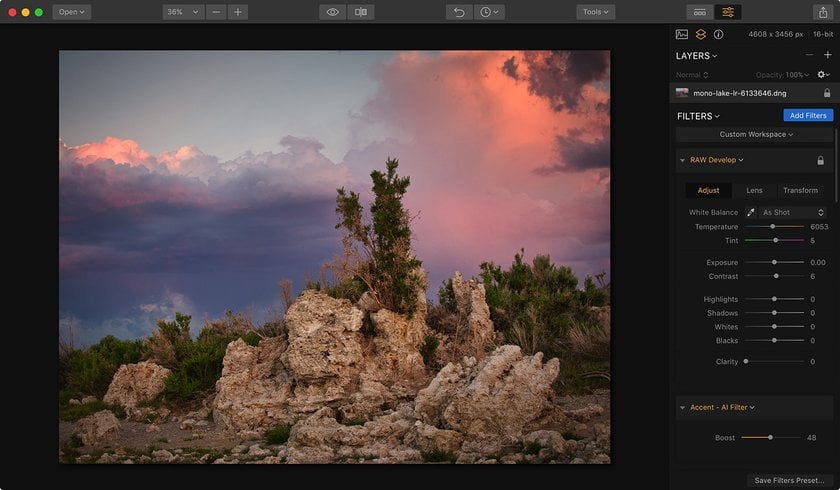 Working With DNG Files in Luminar Image5