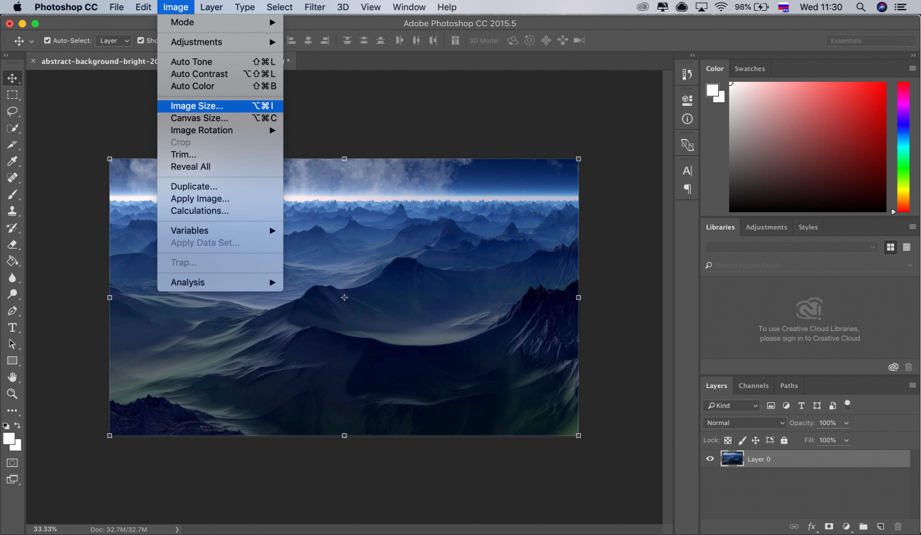 how to make something smaller in photoshop