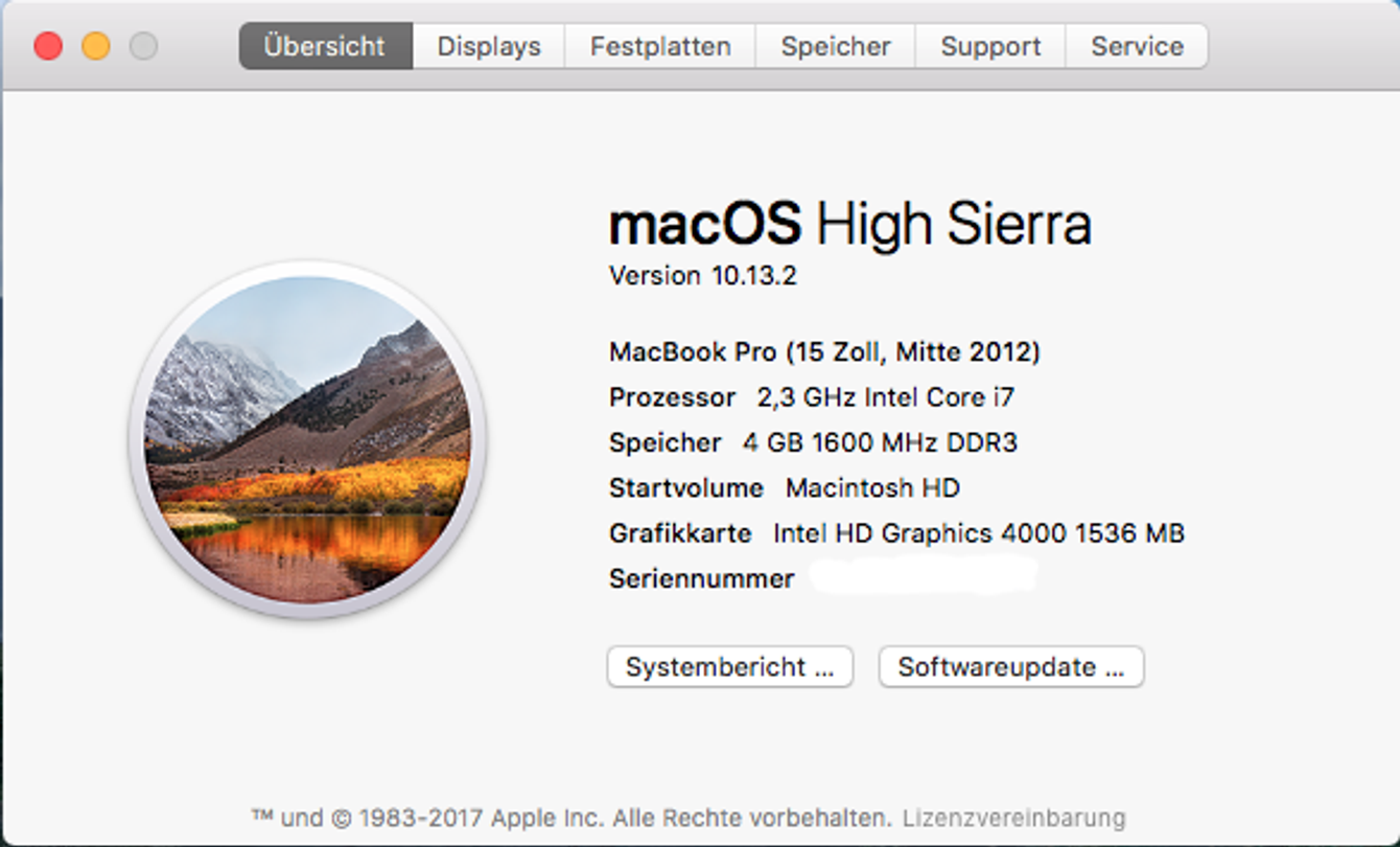 Systemanforderungen für Mac OS