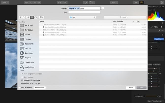 Saving & Exporting Files