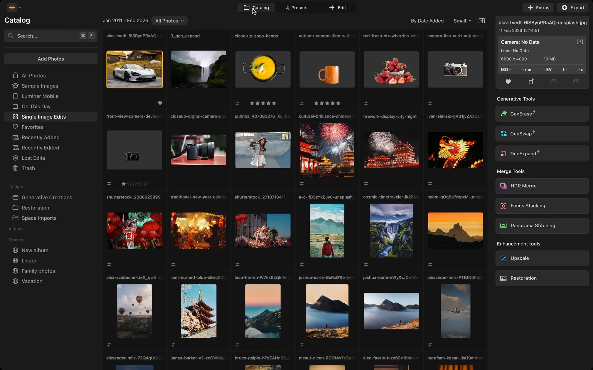 1. Open your photo in Luminar Neo