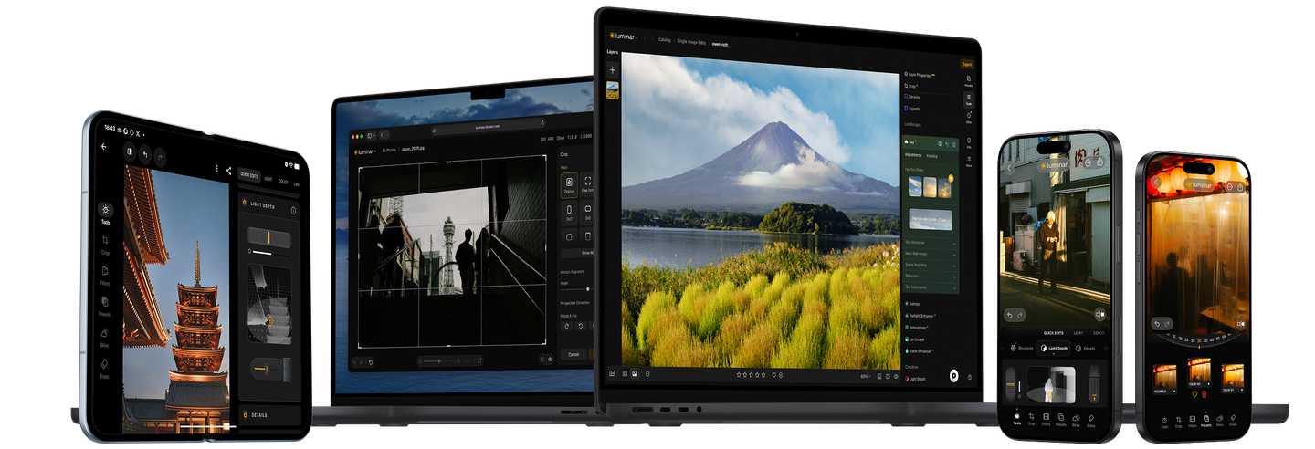 Luminar on desktop and mobile devices