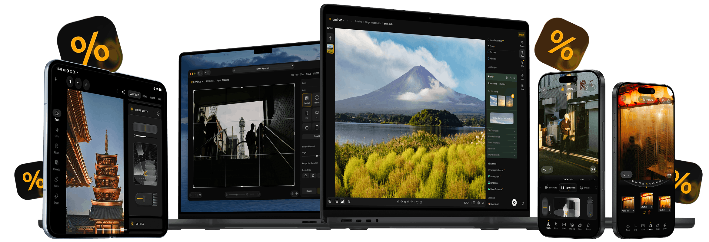 Luminar Fall Upgrade on desktop, tablet and mobile