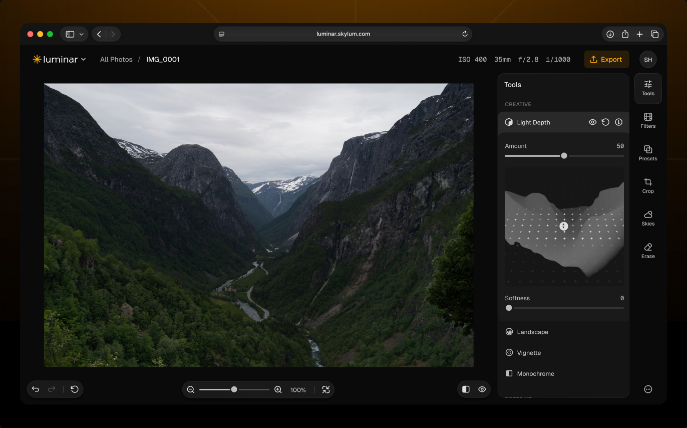 Luminar Web Editor