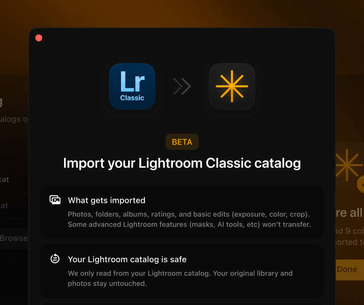 Importer votre catalogue Lightroom Classic dans Luminar