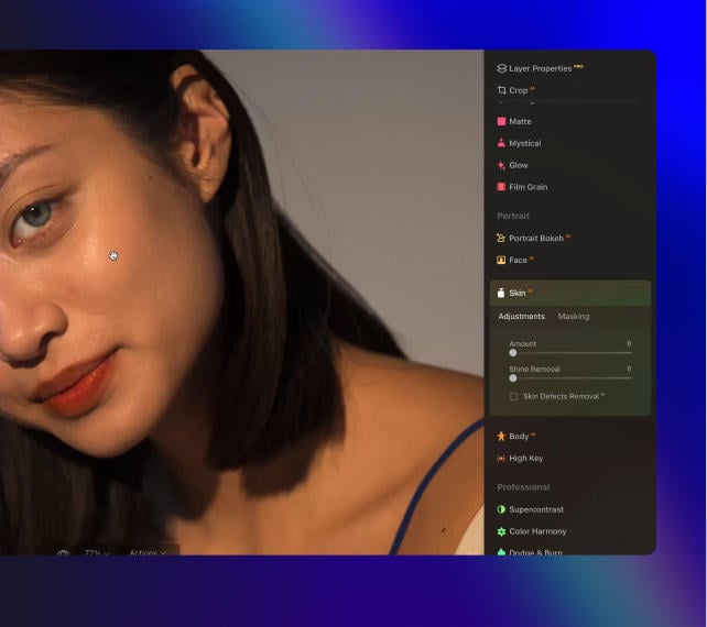 Luminar Neo features: Face AI