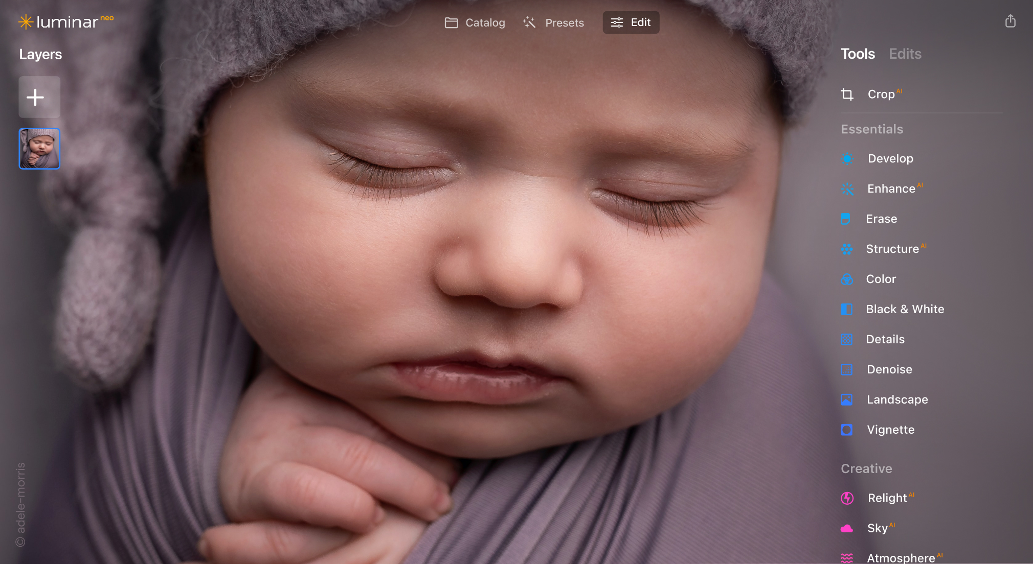 Luminar NEOでニューボーンフォト編集 I Skylum